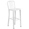 Flash Furniture 43&#x27;&#x27; White Industrial Outdoor Patio Vertical Slat Back High Bar Stool